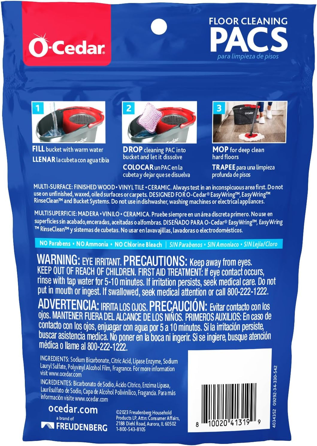 PACS Hard Floor Cleaner, Lavender Scent 10 Count (1-Pack) | Made with Naturally-Derived Ingredients | Safe to Use on All Hard Floors | Perfect for Mop Buckets