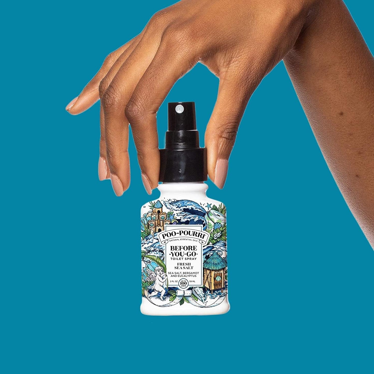 Before-You-Go Toilet Spray, Fresh Sea Salt, 2 Fl Oz - Sea Salt, Bergamot and Eucalyptus