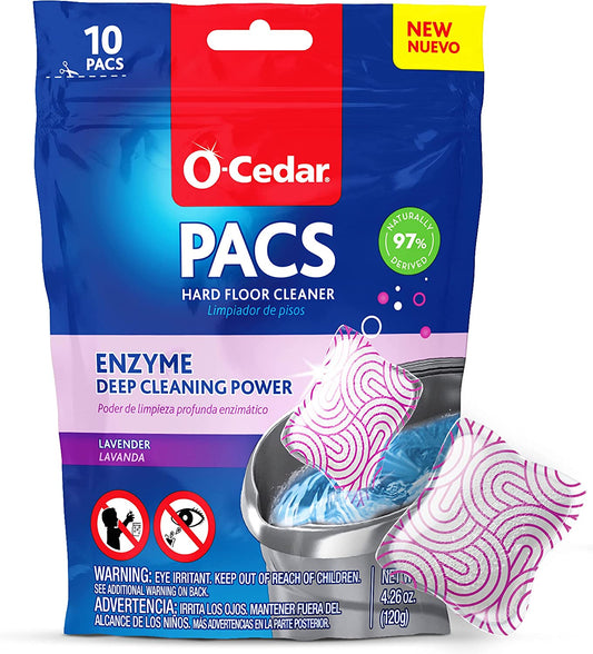 PACS Hard Floor Cleaner, Lavender Scent 10 Count (1-Pack) | Made with Naturally-Derived Ingredients | Safe to Use on All Hard Floors | Perfect for Mop Buckets